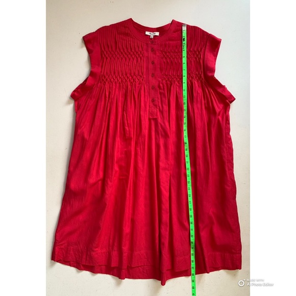 Madewell Watermelon Pink Embroidered Pleated Mini Dress Size Large NWT NO SLIP - Picture 14 of 15